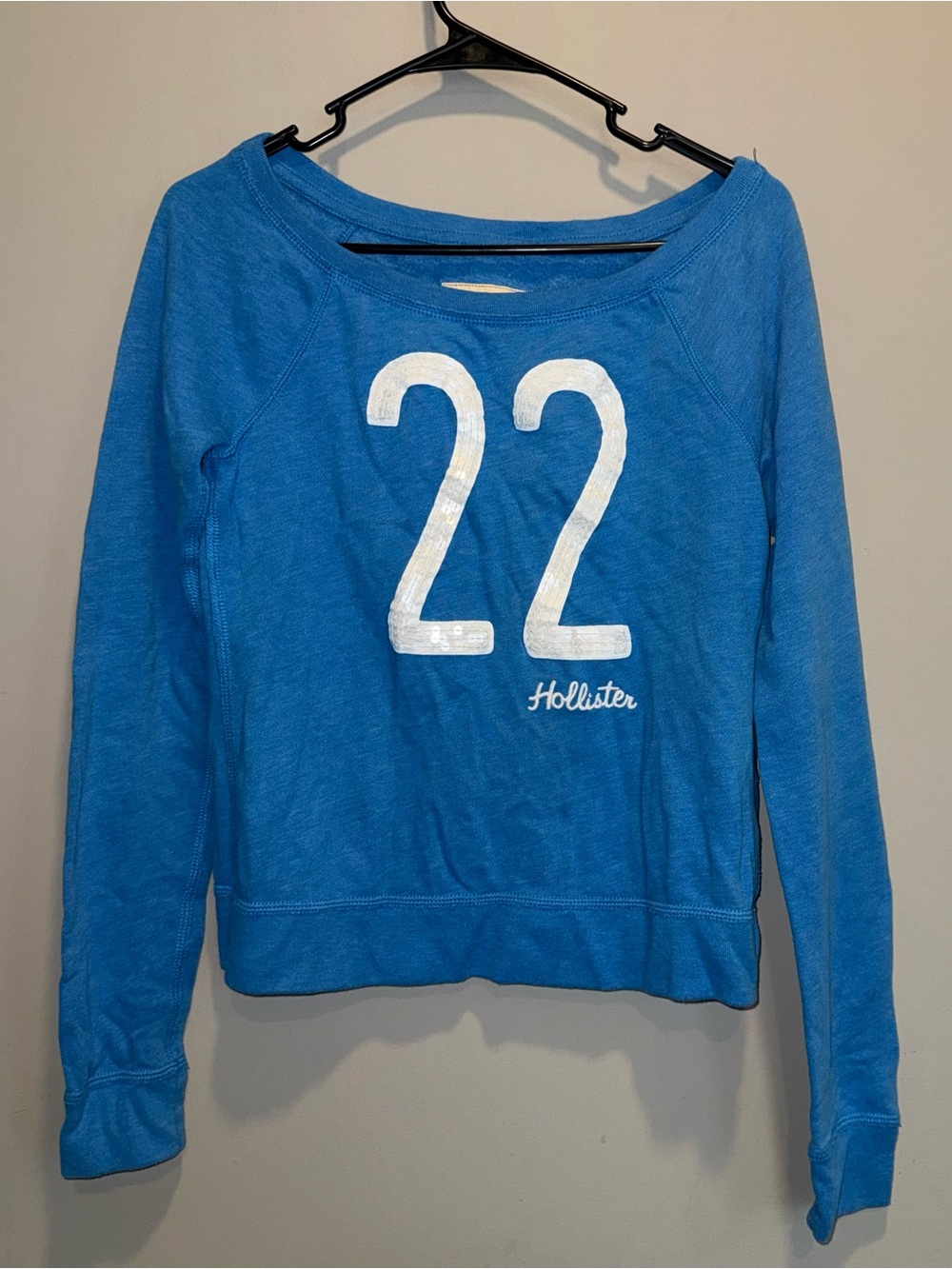 Vintage Y2K Hollister Blue Sequin 22 Sweatshirt